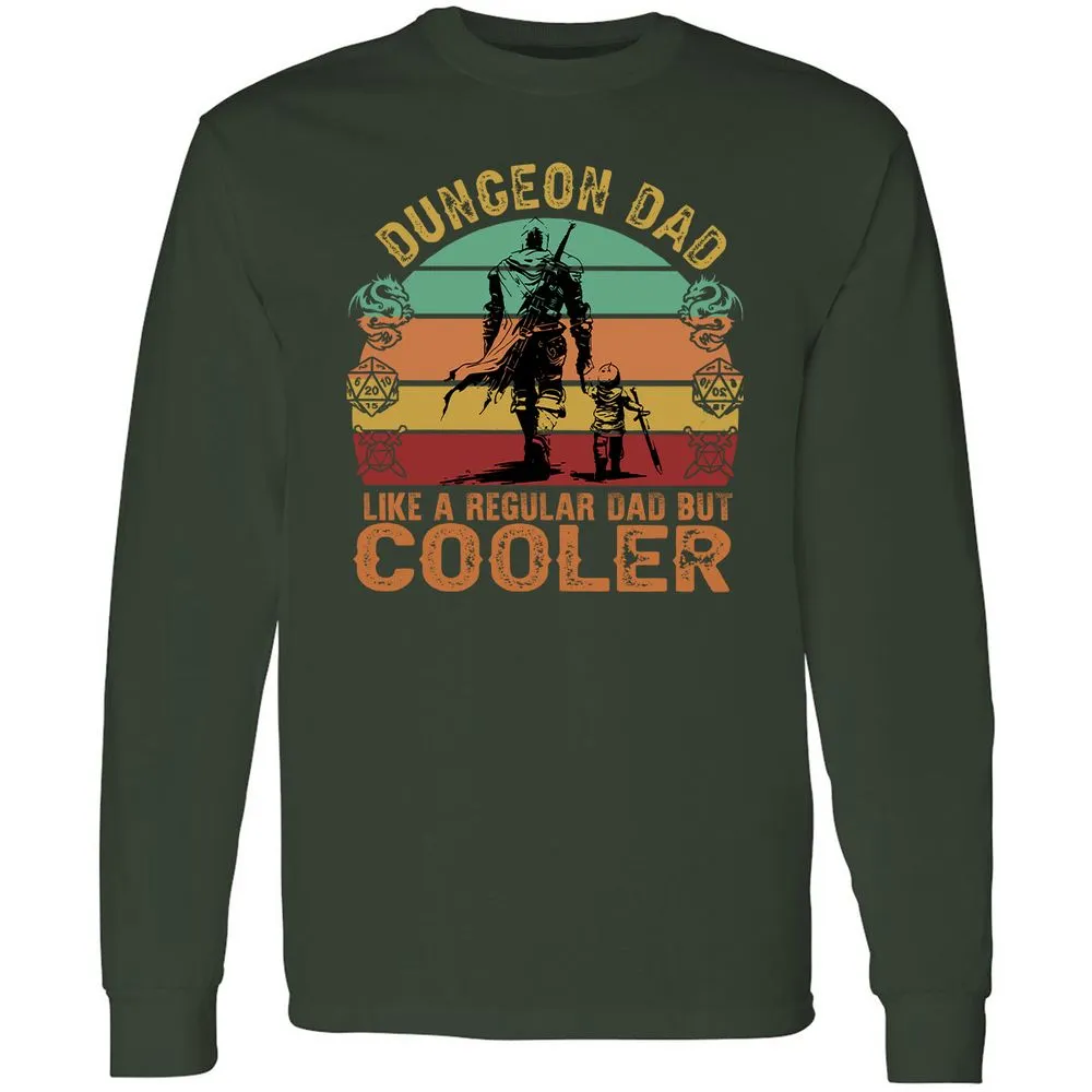 Dungeon Dad Like A Regular Dad Long Sleeve T-Shirt - Forest Green - 4