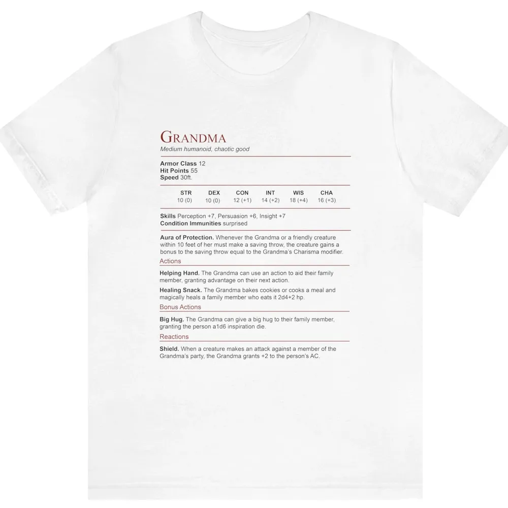 Grandma Stats Block Classic Unisex T-Shirt - 2
