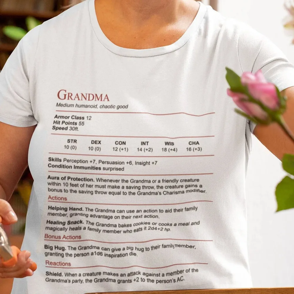 Grandma Stats Block Classic Unisex T-Shirt - 1