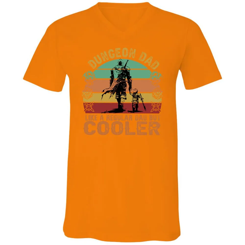Dungeon Dad Like A Regular Dad Unisex V-Neck T-Shirt - Orange - 11