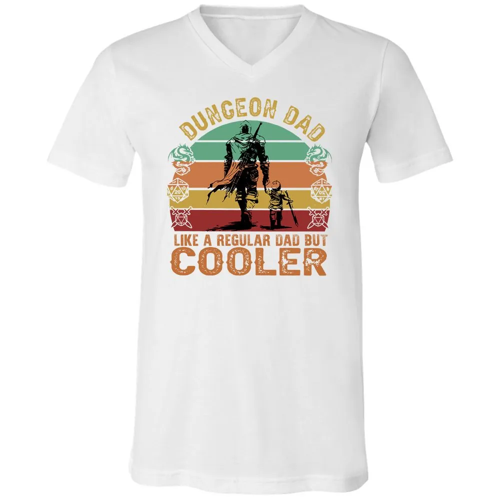 Dungeon Dad Like A Regular Dad Unisex V-Neck T-Shirt - White - 5