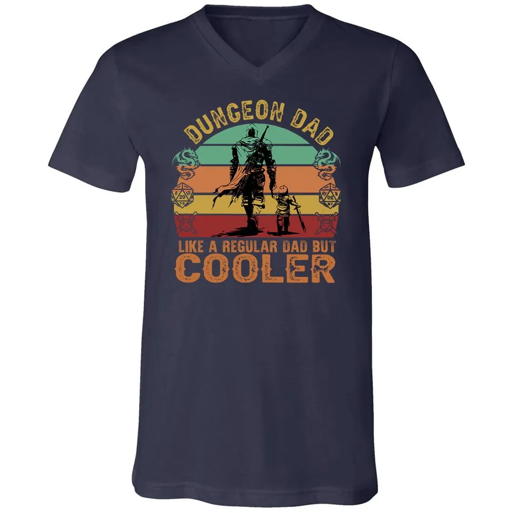 Dungeon Dad Like A Regular Dad Unisex V-Neck T-Shirt - Navy - 2