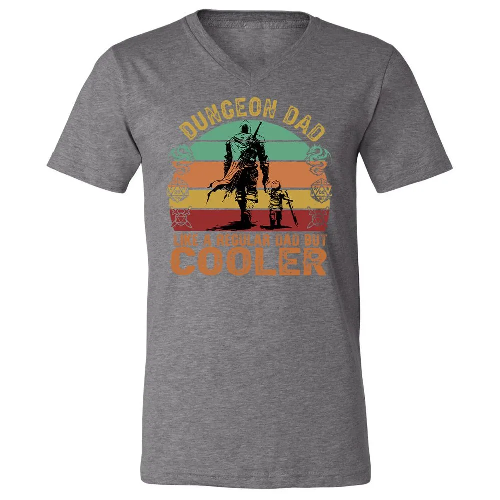 Dungeon Dad Like A Regular Dad Unisex V-Neck T-Shirt - Deep Heather - 13