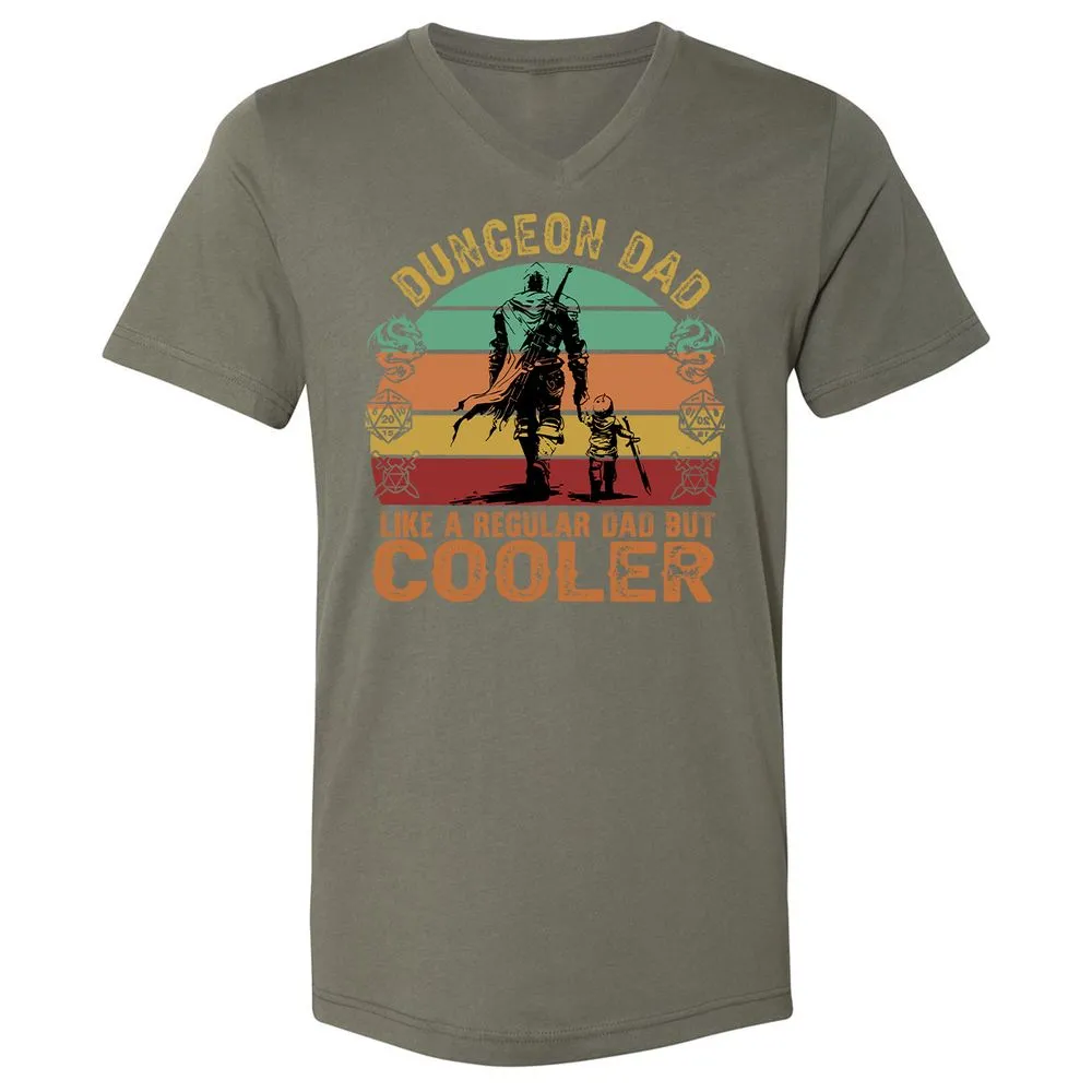 Dungeon Dad Like A Regular Dad Unisex V-Neck T-Shirt - Military Green - 10