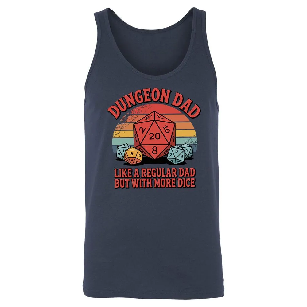 Dungeon Dad With More Dice Unisex Jersey Tank - Navy - 2