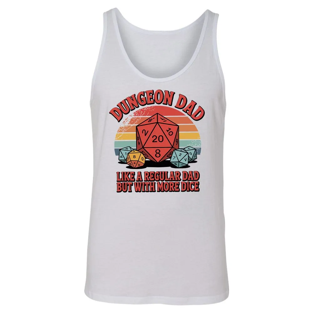 Dungeon Dad With More Dice Unisex Jersey Tank - White - 14