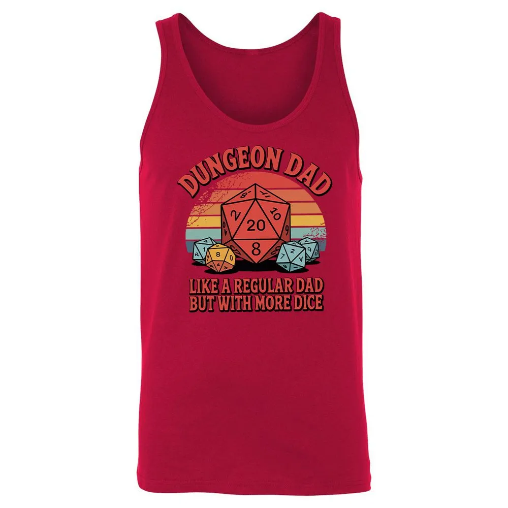 Dungeon Dad With More Dice Unisex Jersey Tank - Red - 11