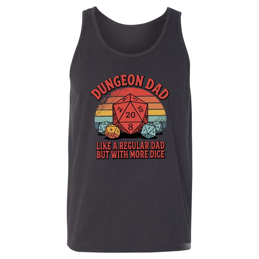 Dungeon Dad With More Dice Unisex Jersey Tank - Dark Grey - 7