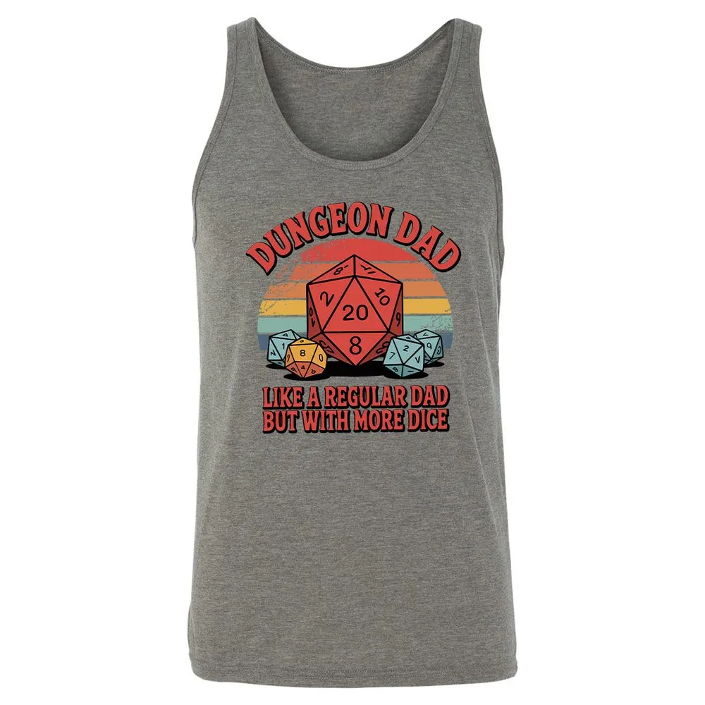 Dungeon Dad With More Dice Unisex Jersey Tank - Grey Triblend - 8