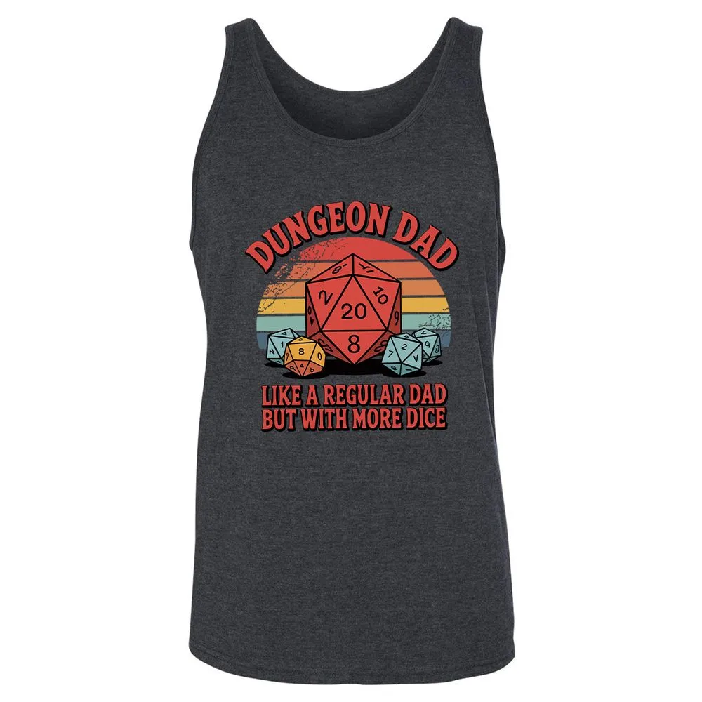 Dungeon Dad With More Dice Unisex Jersey Tank - Dark Grey Heather - 6