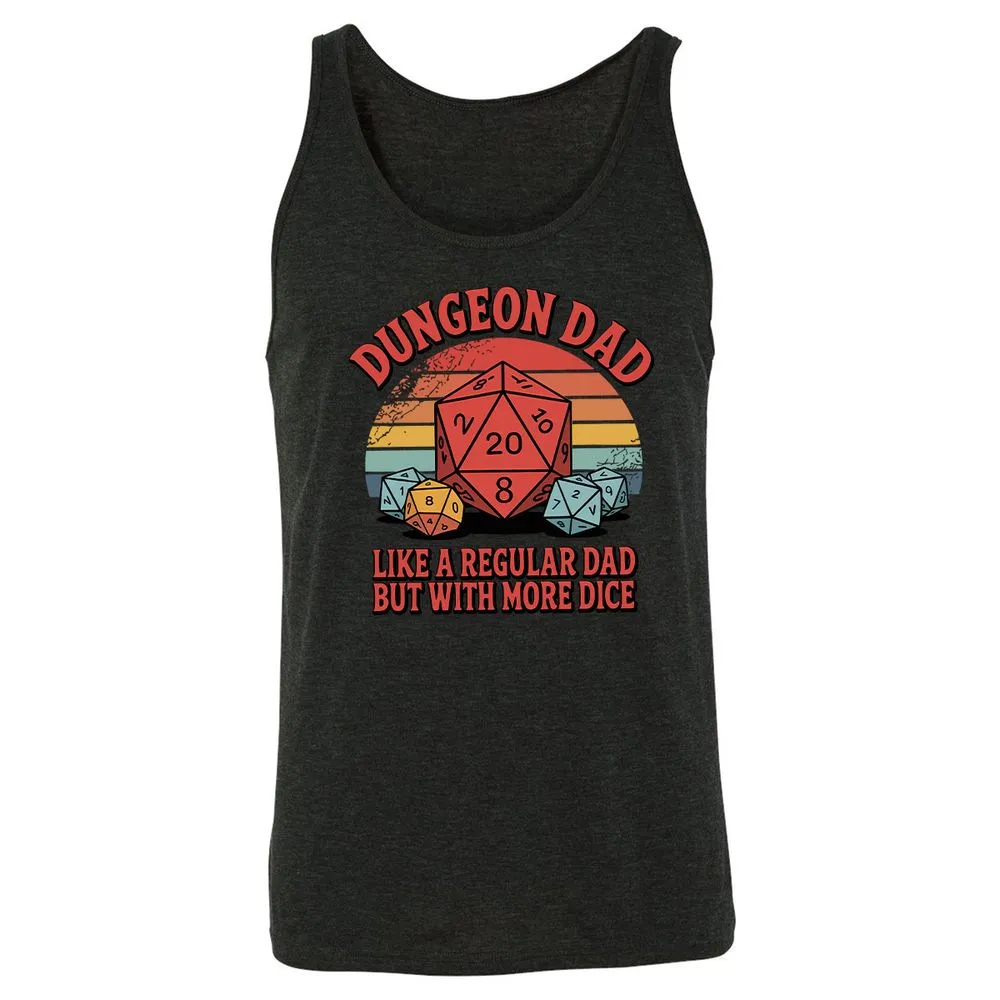 Dungeon Dad With More Dice Unisex Jersey Tank - Charcoal Black Triblend - 5