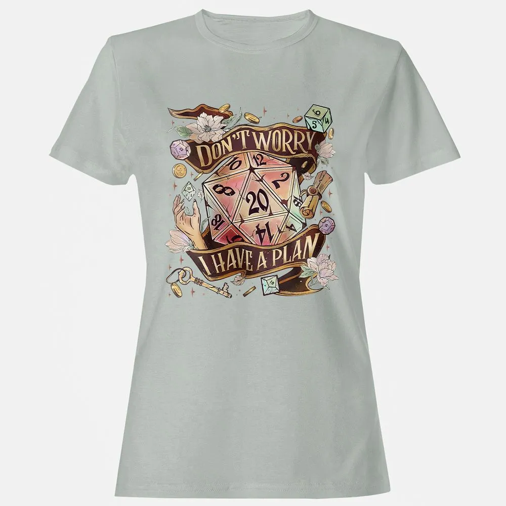 Floral Don't Worry I Have A Plan Women's T-Shirt - Ash - 2