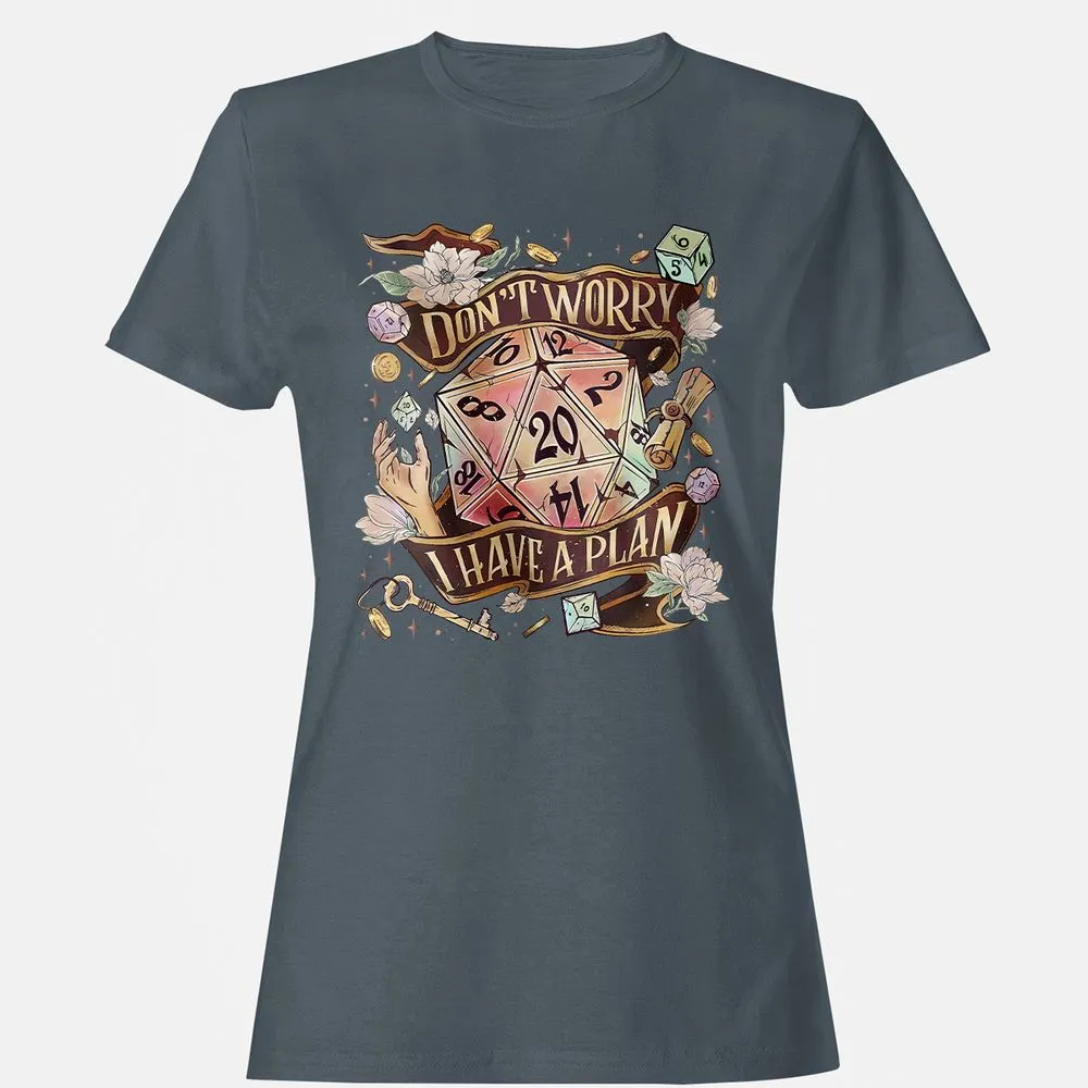 Floral Don't Worry I Have A Plan Women's T-Shirt - Charcoal - 3
