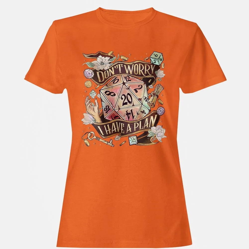 Floral Don't Worry I Have A Plan Women's T-Shirt - Orange - 11