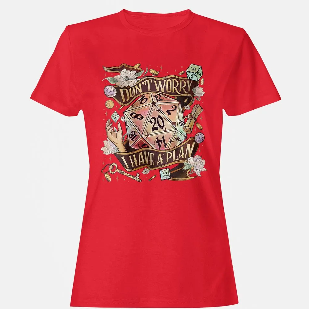 Floral Don't Worry I Have A Plan Women's T-Shirt - Red - 13