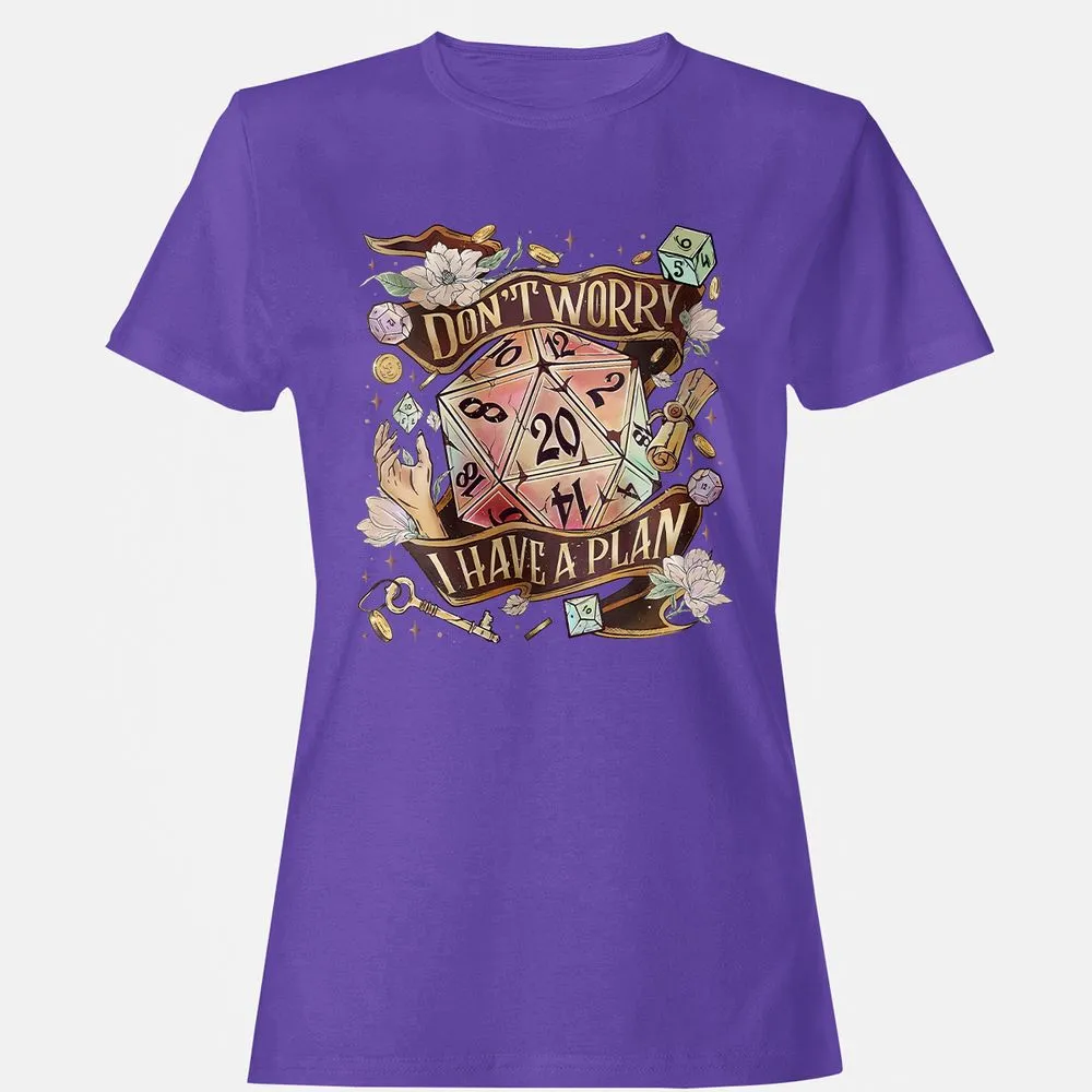 Floral Don't Worry I Have A Plan Women's T-Shirt - Purple - 12