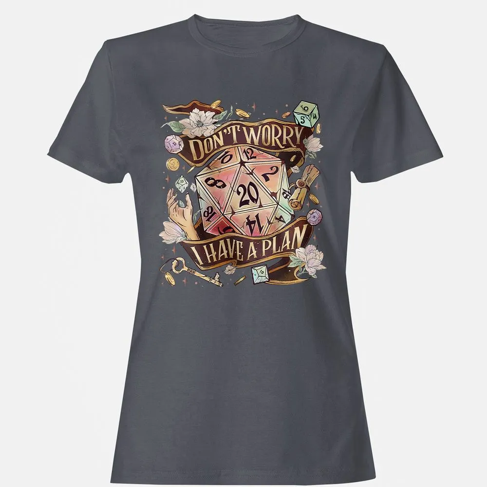 Floral Don't Worry I Have A Plan Women's T-Shirt - Dark Heather - 5