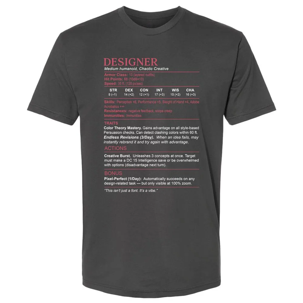 Designer Stats Premium Unisex T-Shirt - Heavy Metal - 8