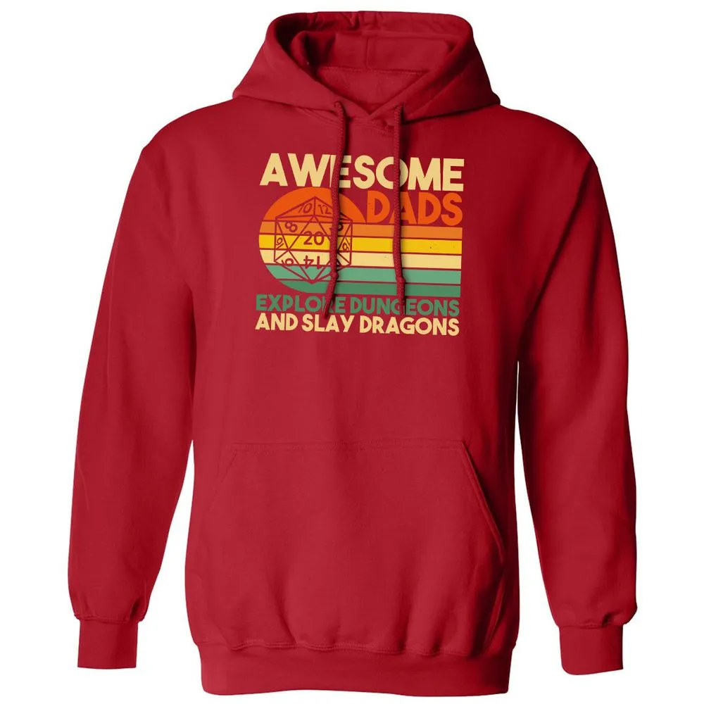Awesome Dads Explore Dungeons Classic Unisex Hoodie - Red - 5