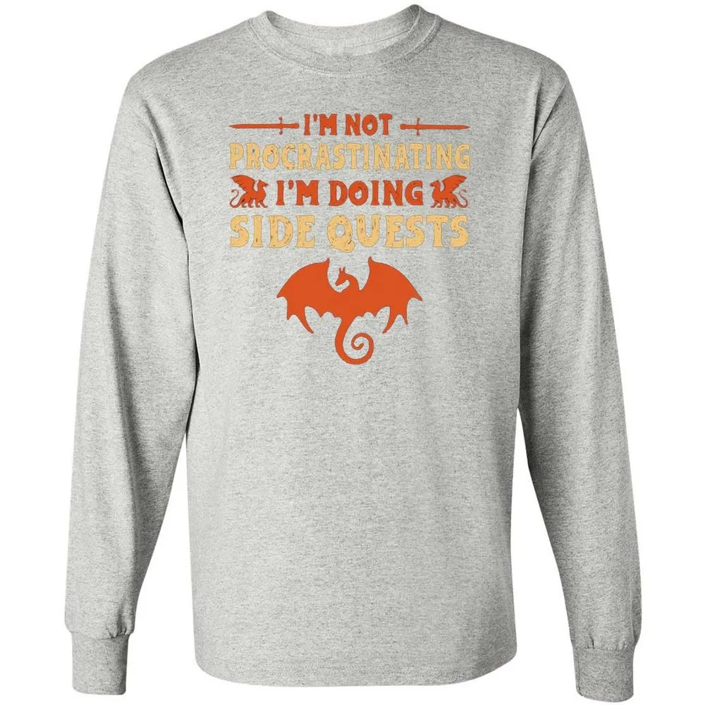I'm Doing Side Quests Long Sleeve T-Shirt - Ash - 7