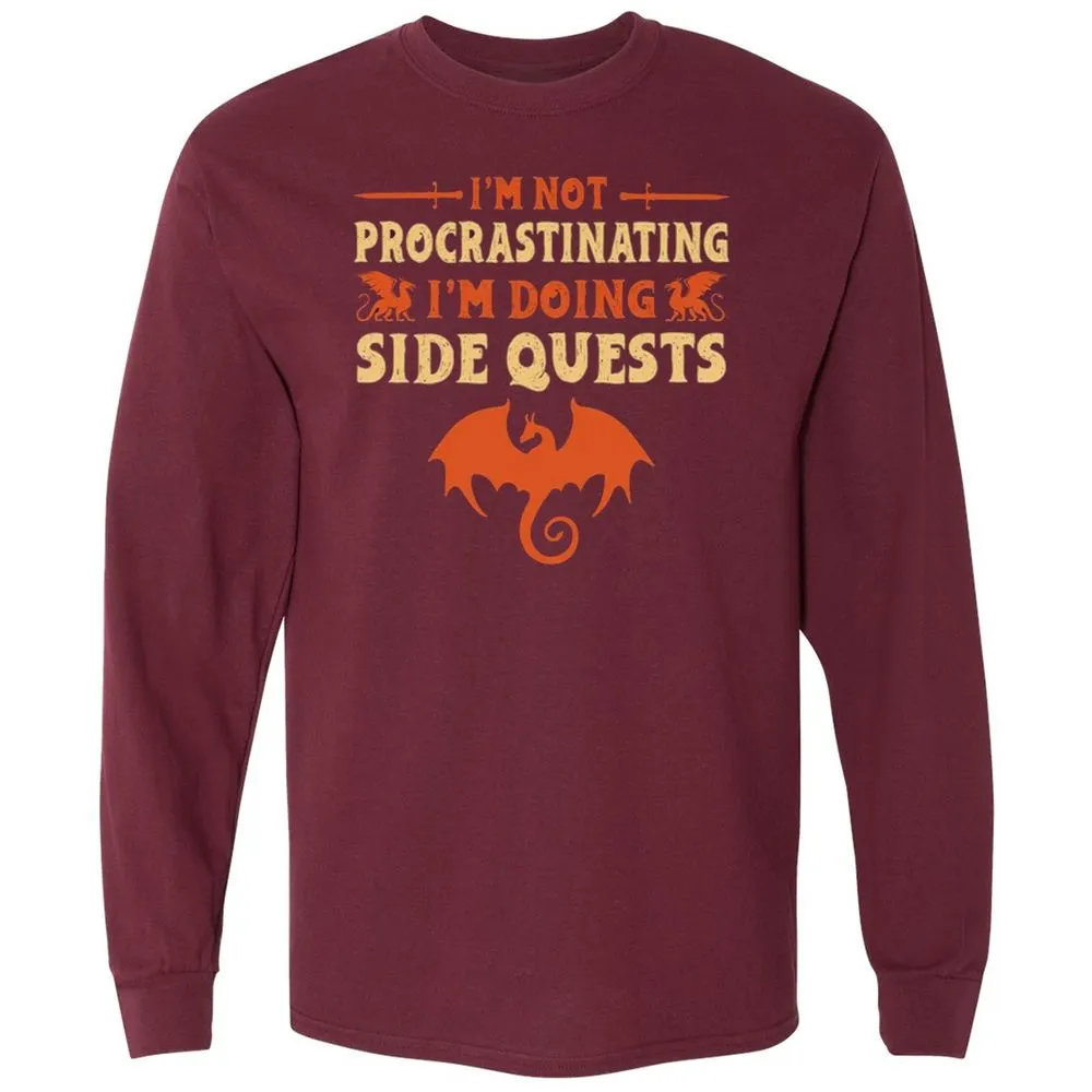 I'm Doing Side Quests Long Sleeve T-Shirt - Maroon - 11