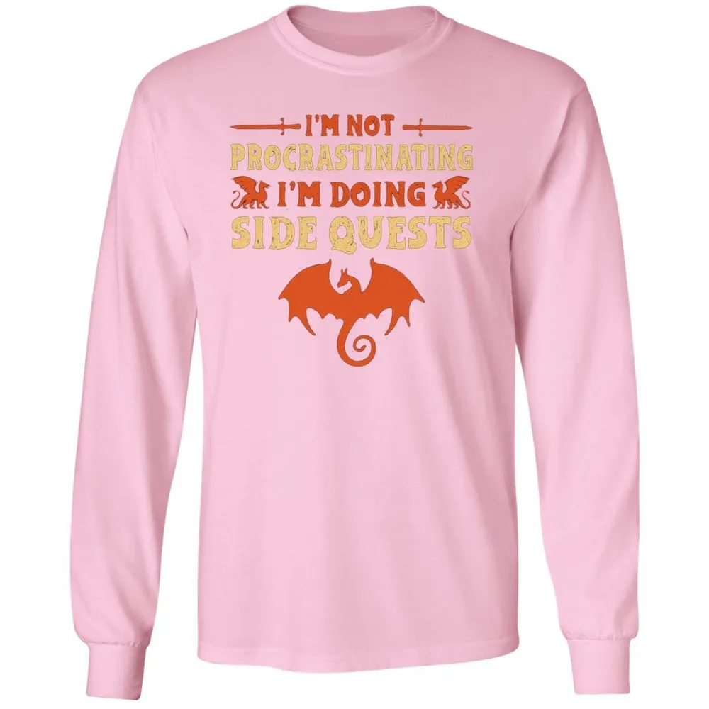 I'm Doing Side Quests Long Sleeve T-Shirt - Light Pink - 3