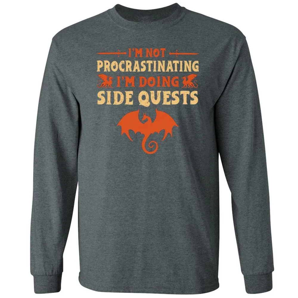 I'm Doing Side Quests Long Sleeve T-Shirt - Dark Heather - 15