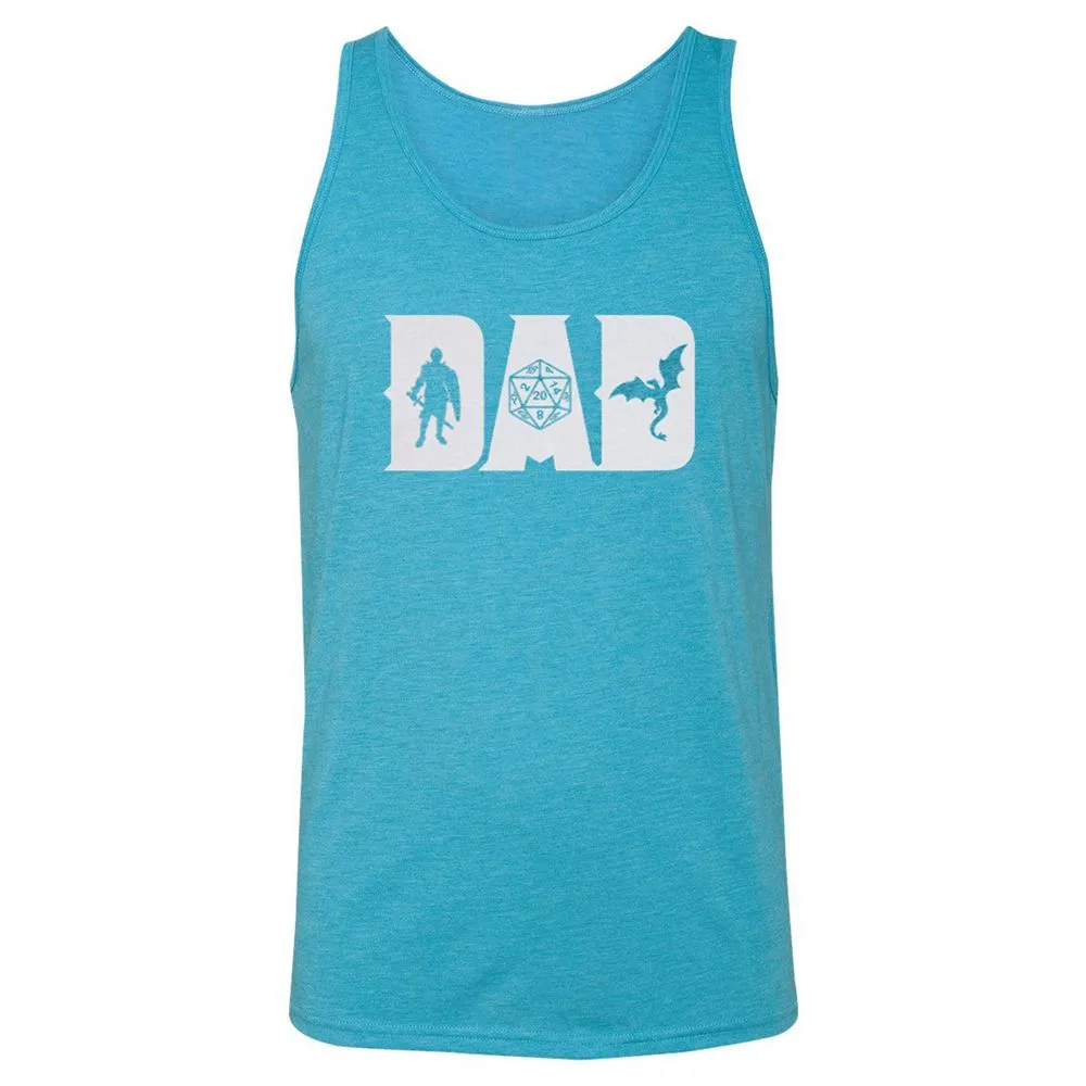 Dad Fathers Day Unisex Jersey Tank - Aqua Triblend - 3