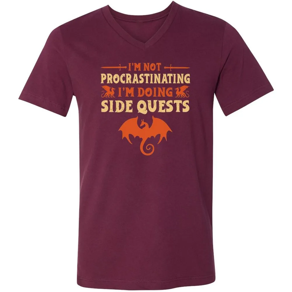 I'm Doing Side Quests Unisex V-Neck T-Shirt - Maroon - 6