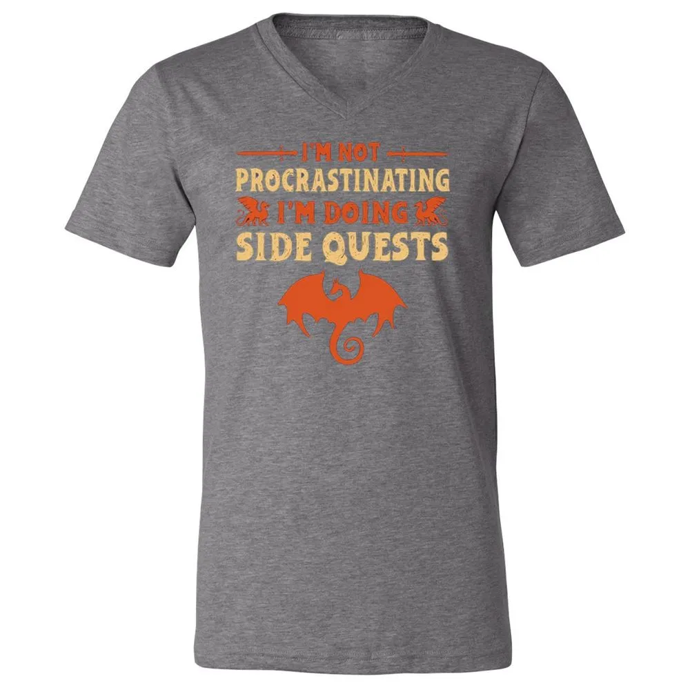 I'm Doing Side Quests Unisex V-Neck T-Shirt - Deep Heather - 13