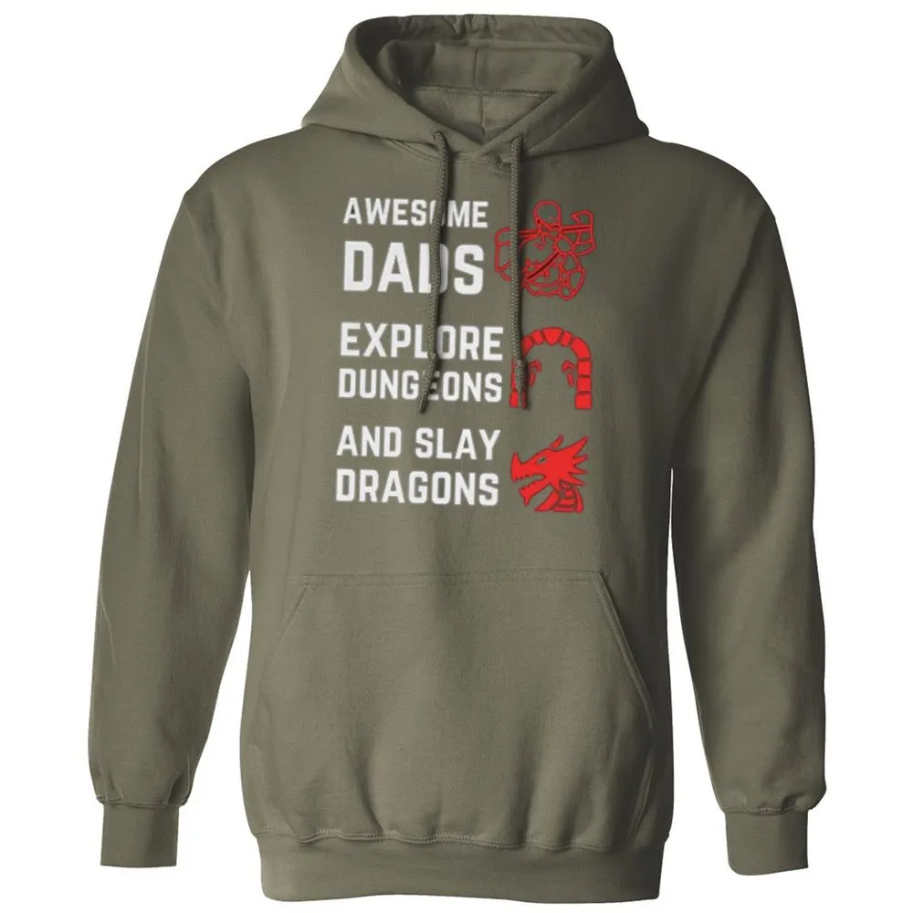 Awesome Dad Fathers Day Classic Unisex Hoodie - Military Green - 4