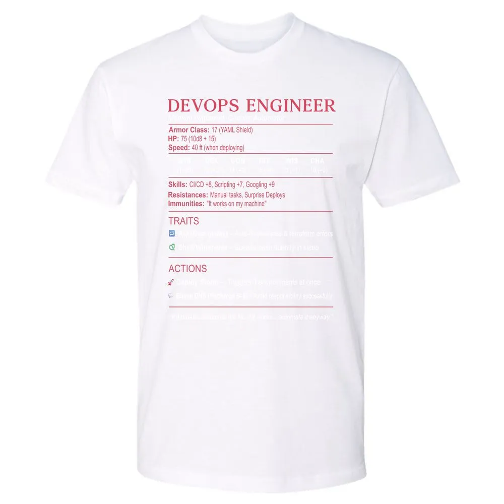 DevOps Engineer Stats Premium Unisex T-Shirt - White - 4