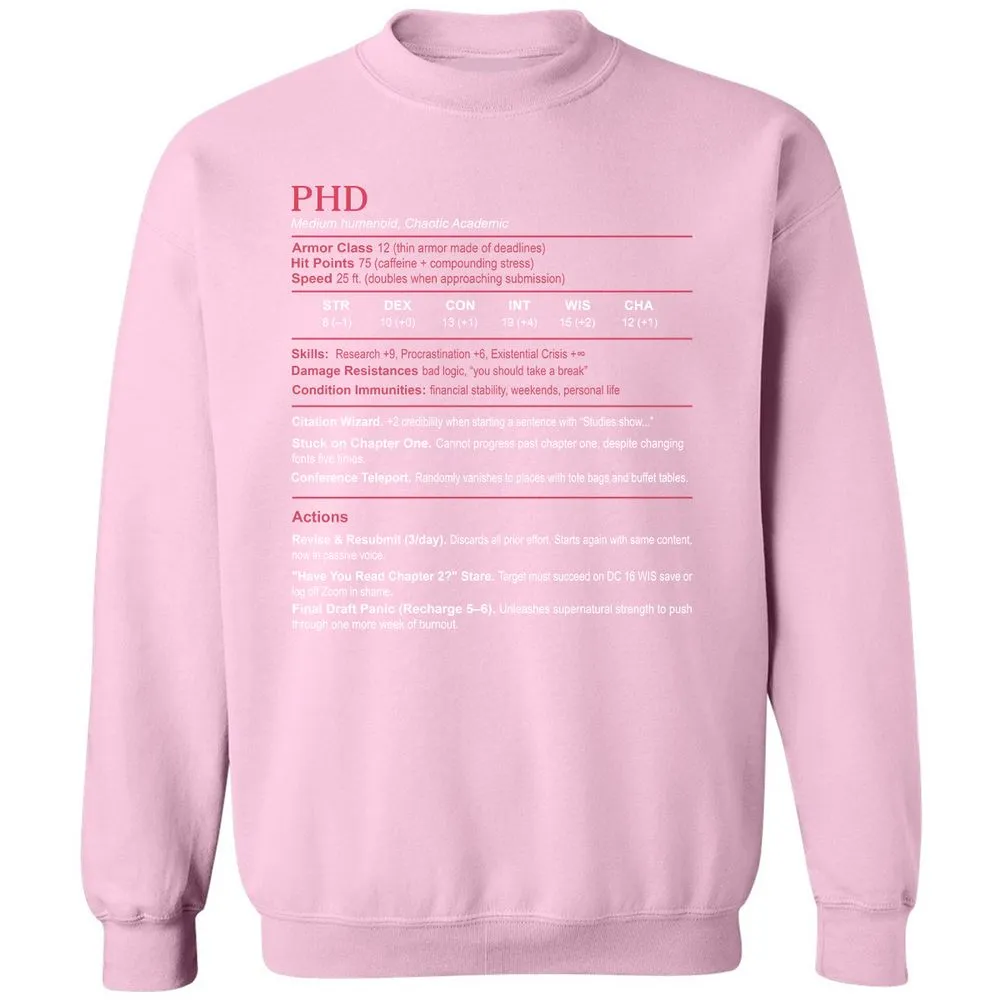 PhD Stats Classic Unisex Sweatshirt - Light Pink - 3