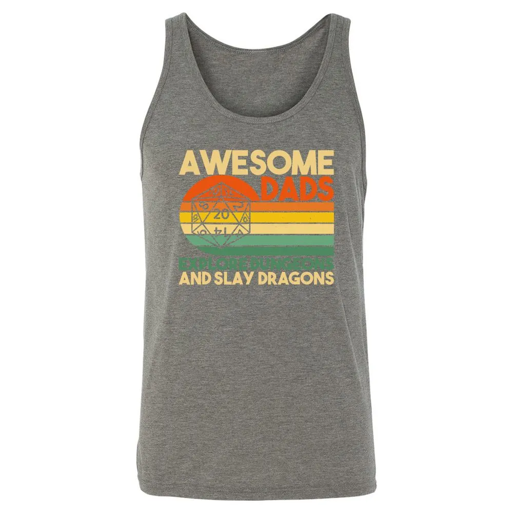 Awesome Dads Explore Dungeons Unisex Jersey Tank - Grey Triblend - 8