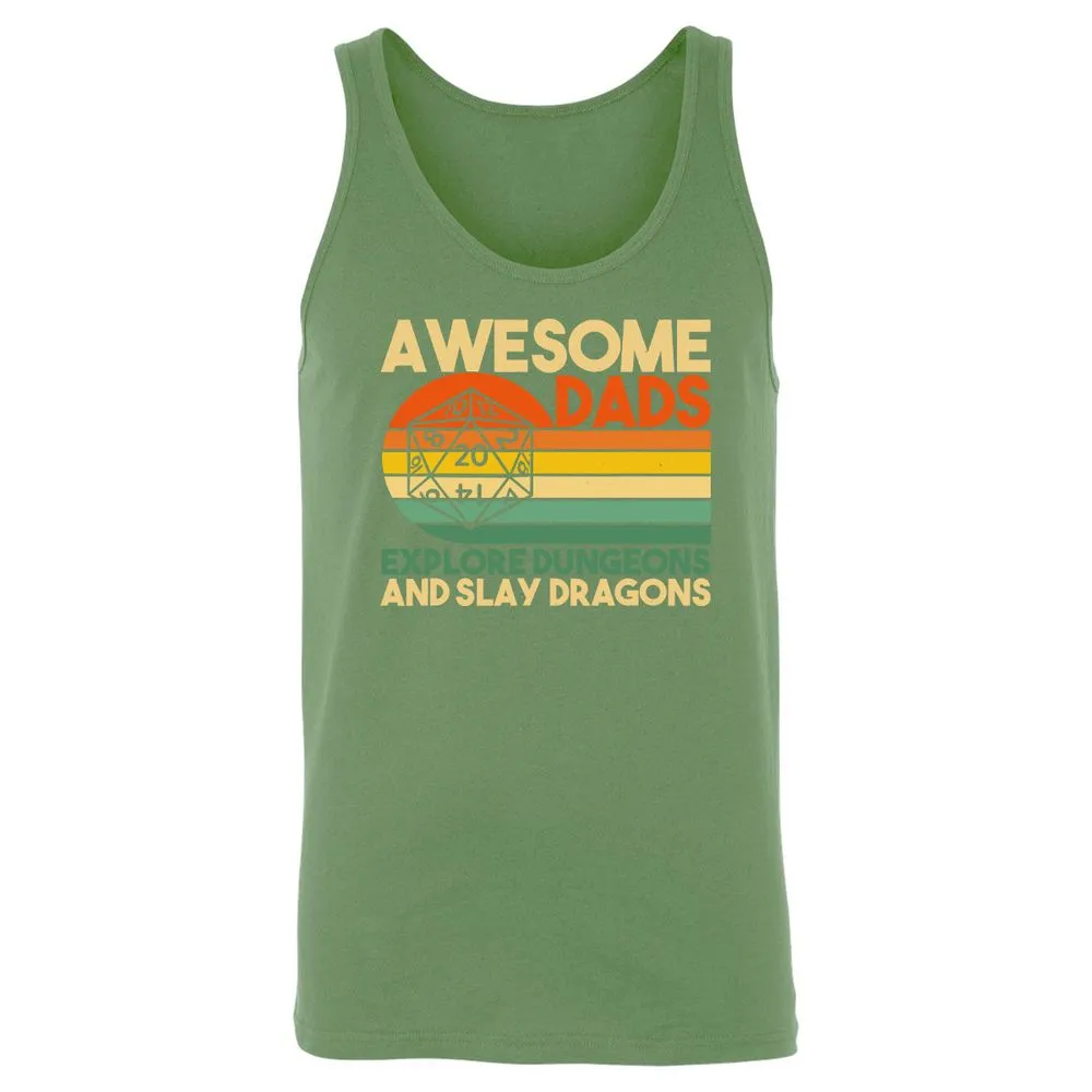 Awesome Dads Explore Dungeons Unisex Jersey Tank - Leaf - 10
