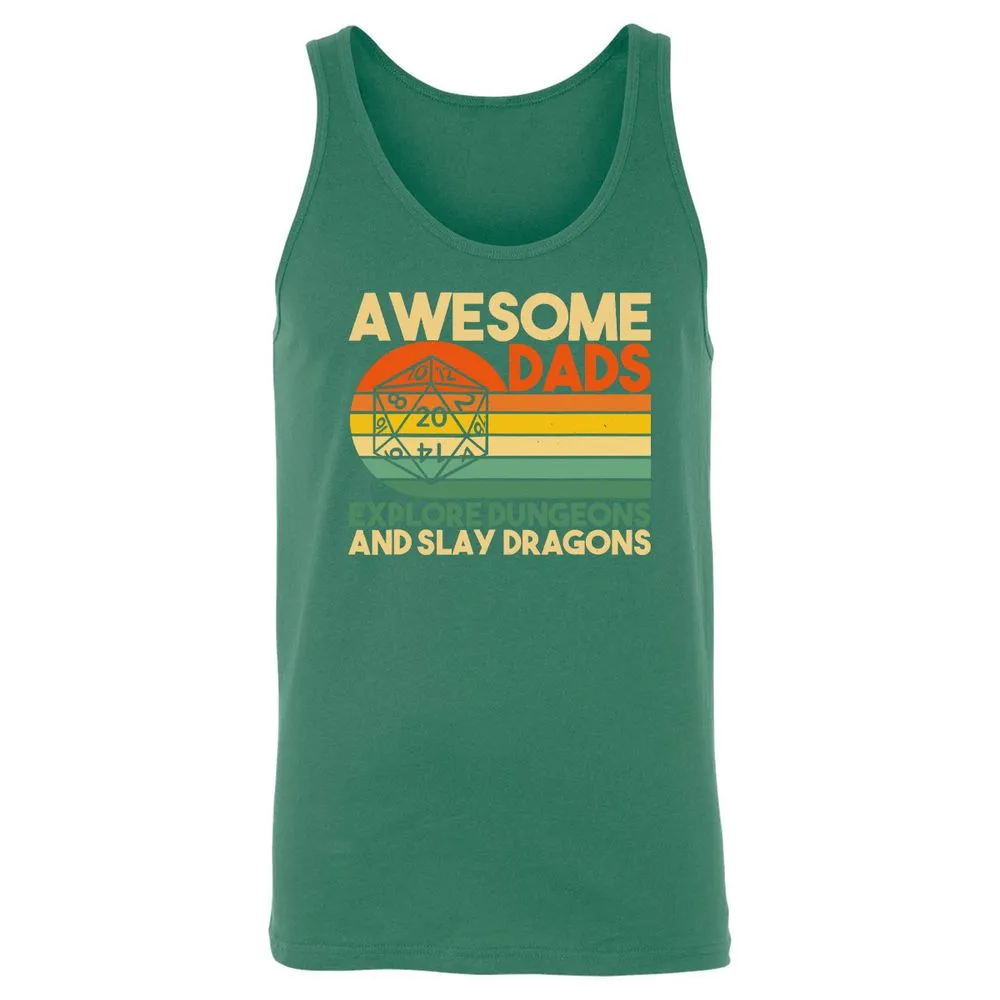 Awesome Dads Explore Dungeons Unisex Jersey Tank - Kelly - 9