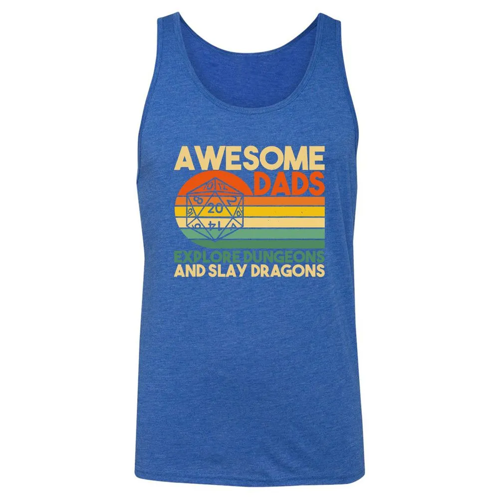 Awesome Dads Explore Dungeons Unisex Jersey Tank - True Royal Triblend - 12