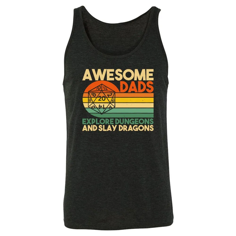 Awesome Dads Explore Dungeons Unisex Jersey Tank - Charcoal Black Triblend - 5