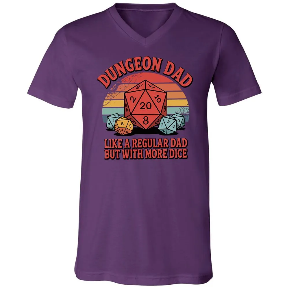 Dungeon Dad With More Dice Unisex V-Neck T-Shirt - Team Purple - 9