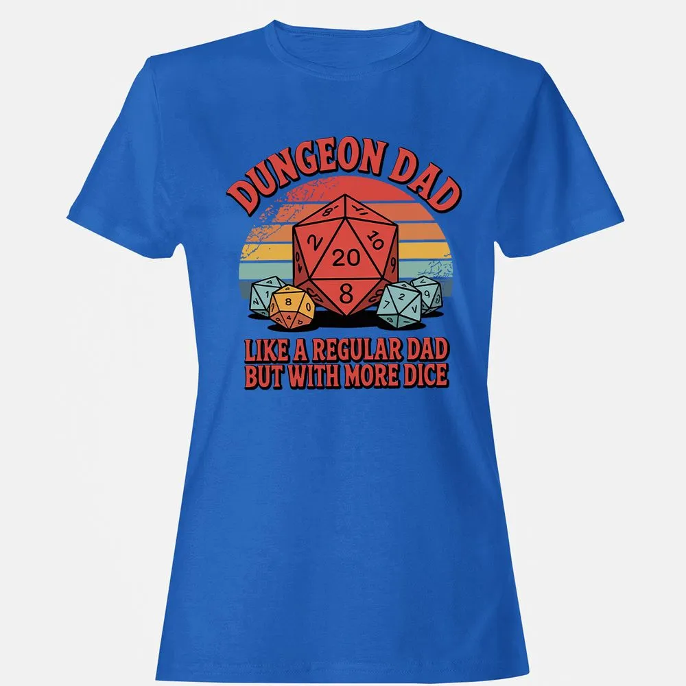 Dungeon Dad With More Dice Women's T-Shirt - Royal - 14