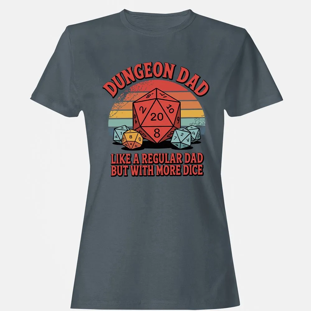 Dungeon Dad With More Dice Women's T-Shirt - Charcoal - 3