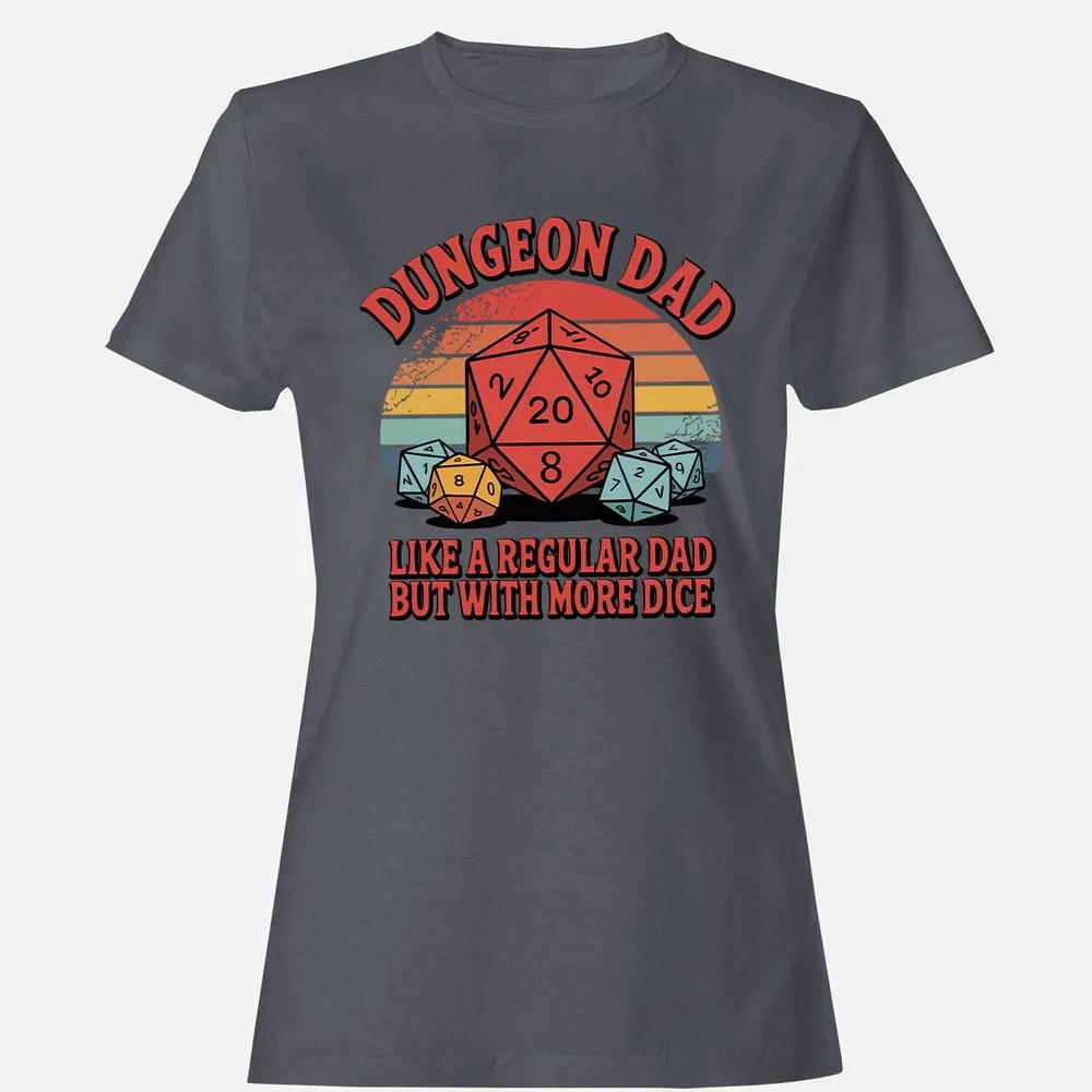 Dungeon Dad With More Dice Women's T-Shirt - Dark Heather - 5