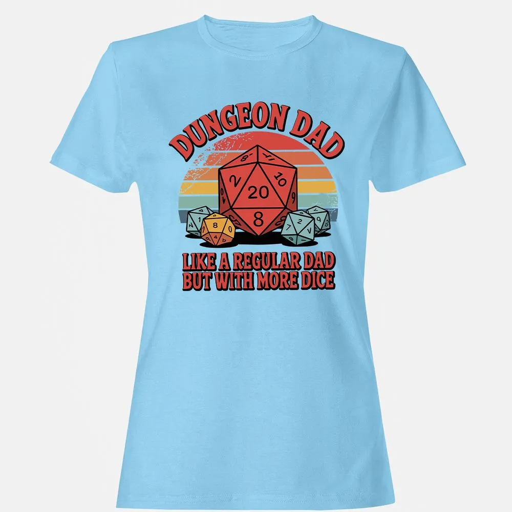 Dungeon Dad With More Dice Women's T-Shirt - Light Blue - 8