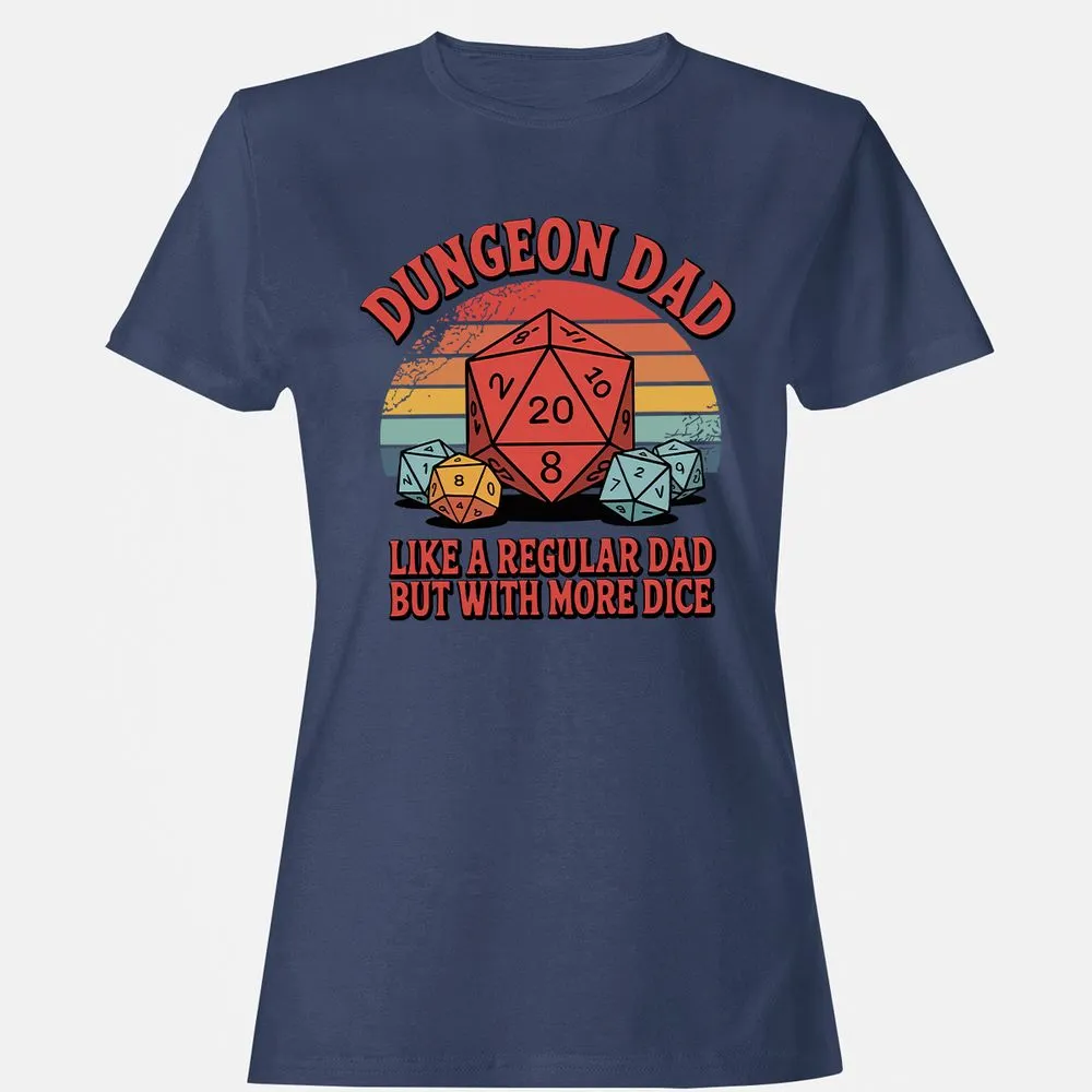 Dungeon Dad With More Dice Women's T-Shirt - Navy - 10