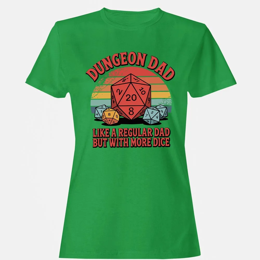 Dungeon Dad With More Dice Women's T-Shirt - Irish Green - 7