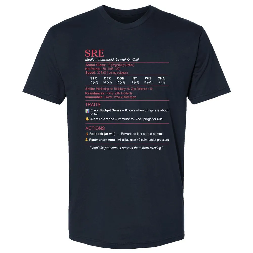 SRE Stats Premium Unisex T-Shirt - Midnight Navy - 2