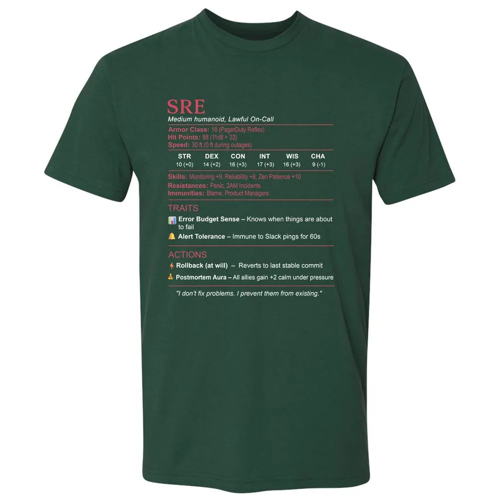 SRE Stats Premium Unisex T-Shirt - Forest Green - 13