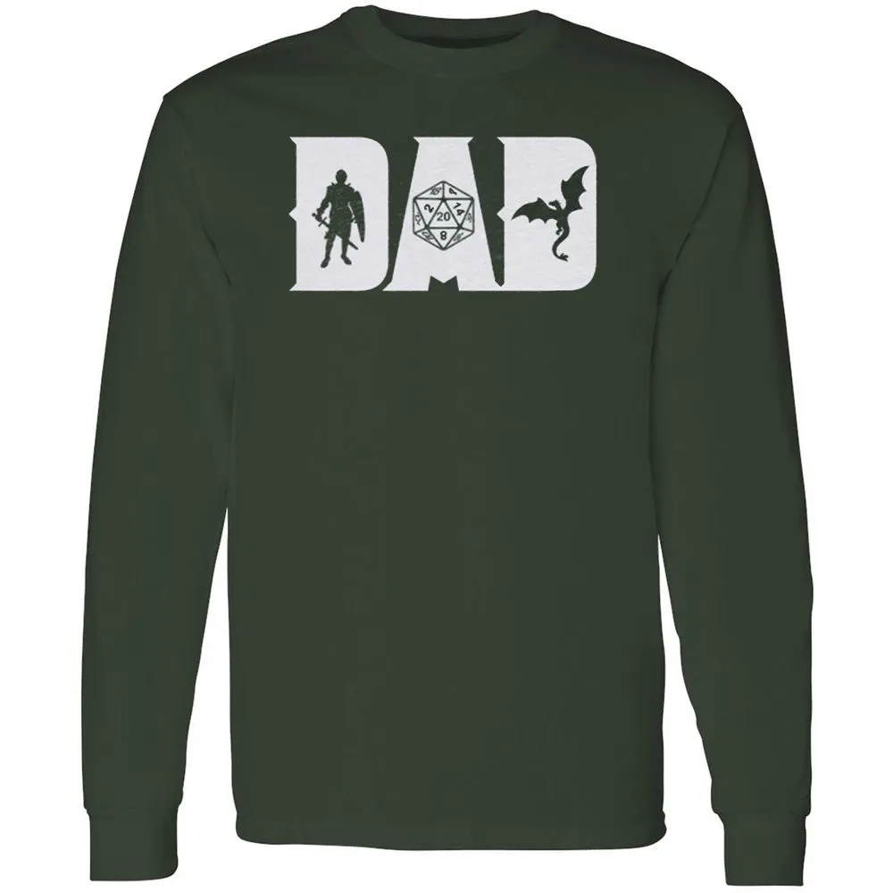Dad Fathers Day Long Sleeve T-Shirt - Forest Green - 4