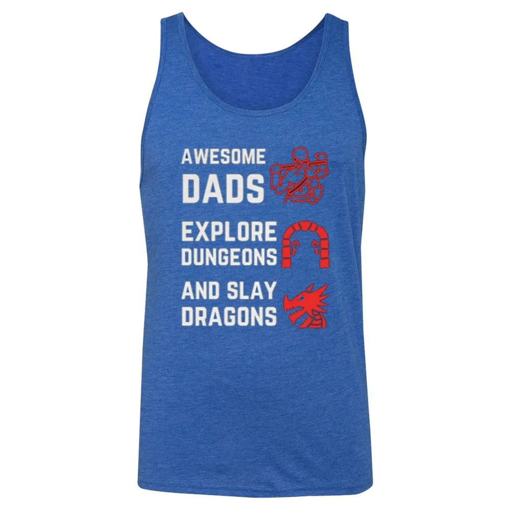 Awesome Dad Fathers Day Unisex Jersey Tank - True Royal Triblend - 12