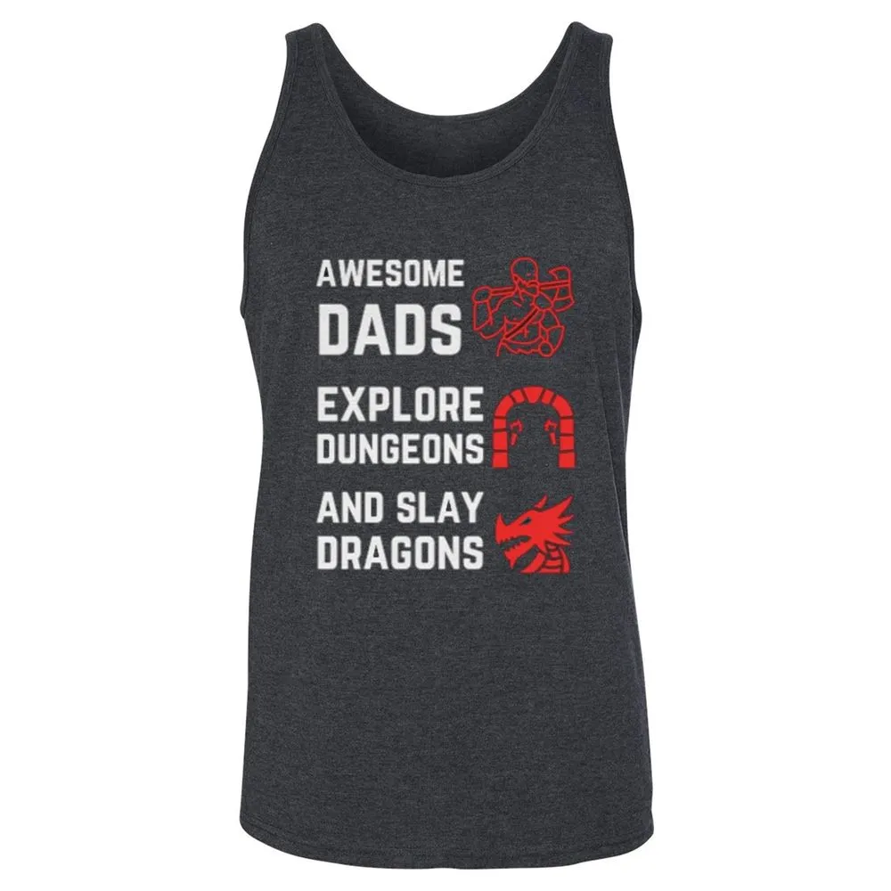 Awesome Dad Fathers Day Unisex Jersey Tank - Dark Grey Heather - 6